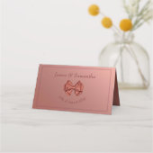 Roos gouden satijnen boog - plaatskaartje (Achterkant)