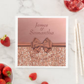 Roos gouden satijnen boog - servet (Insitu)