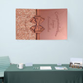 Roos gouden satijnen boog - spandoek (Beurs)