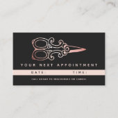  Roos Gouden Schaar Logo Salon Afsprakenkaartje (Voorkant)