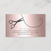 Roos gouden schaar met moderne haarstylle visitekaartje (Achterkant)