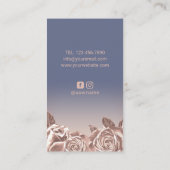 Roos gouden schaar Paarse haar stylist salon Visitekaartje (Achterkant)