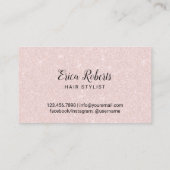 Roos Gouden Schaar Roze Glitter Haar Stylist Salon Visitekaartje (Achterkant)