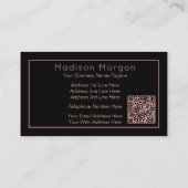  Roos Gouden Schelp QR Code Sjabloon Visitekaartje (Achterkant)