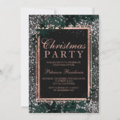 Roos gouden script blad sneeuw krijtbord kerst kaart (Voorkant)