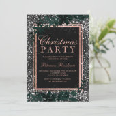 Roos gouden script blad sneeuw krijtbord kerst kaart (Staand voorkant)