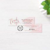 Roos gouden script en logo bedankt dat u hebt inge mini visitekaartjes (Bureau)