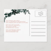 Roos gouden script Floral uitgesteld wijzigen van  Aankondigingskaart (Achterkant)