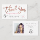 Roos gouden script foto logo orde dank u visitekaartje (Voorkant / Achterkant)