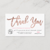 Roos gouden script foto logo orde dank u visitekaartje (Voorkant)