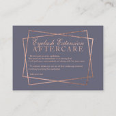 Roos gouden script grijs paarse wimpers visitekaartje (Achterkant)