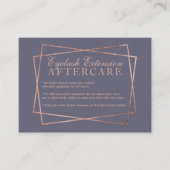 Roos gouden script grijs paarse wimpers visitekaartje (Voorkant)