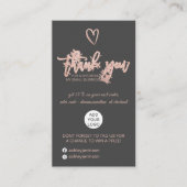 Roos gouden script hartgrijze logo bedankt visitekaartje (Voorkant)