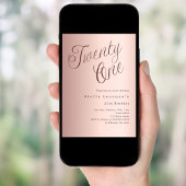 Roos gouden script luxe 21e verjaardag kaart