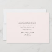 Roos gouden script pasgeboren Baby foto dank u Bedankkaart (Achterkant)