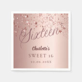 Roos gouden script sterren Sweet 16 Servet (Voorkant)