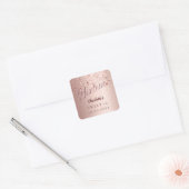Roos gouden script sterren Sweet 16 Vierkante Sticker (Envelop)