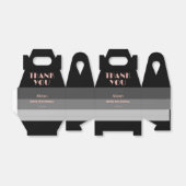 Roos Gouden Script Zwart Grijs Strepen Dank u Bedankdoosjes (Uitgevouwen)