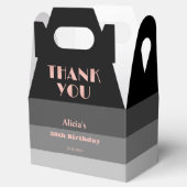 Roos Gouden Script Zwart Grijs Strepen Dank u Bedankdoosjes (Geopend)