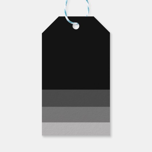 Roos Gouden Script Zwart Grijs Strepen Dank u Cadeaulabel (Achterkant)