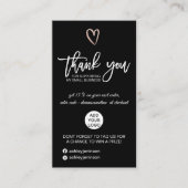 Roos gouden script zwarte logo bedankt visitekaartje (Voorkant)