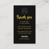 Roos gouden script zwarte logo bedankt  visitekaartje (Voorkant)