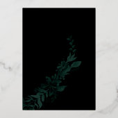 Roos gouden scriptpografie Floral foto bruiloft Folie Uitnodiging (Achterkant)