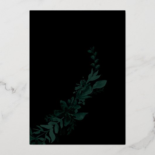 Roos gouden scriptpografie Floral foto bruiloft Folie Uitnodiging (Achterkant)