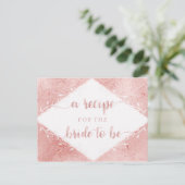 Roos gouden shimmer Folie Vrijgezellenfeest recept Briefkaart (Staand voorkant)