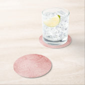 Roos gouden shimmer metallic bruiloft receptie fee ronde kartonnen onderzetter (Insitu)