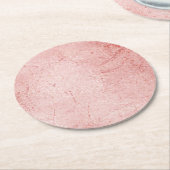 Roos gouden shimmer metallic bruiloft receptie fee ronde kartonnen onderzetter (Gebogen)