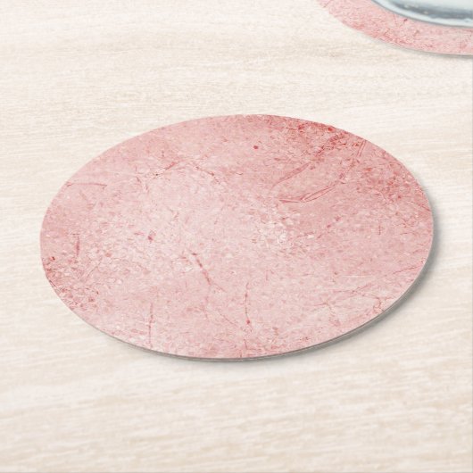 Roos gouden shimmer metallic bruiloft receptie fee ronde kartonnen onderzetter (Gebogen)