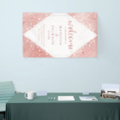 Roos gouden shimmer metallic Folie bruiloft welkom Spandoek (Beurs)