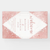 Roos gouden shimmer metallic Folie bruiloft welkom Spandoek (Horizontaal)