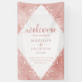 Roos gouden shimmer metallic Folie bruiloft welkom Spandoek (Verticaal)