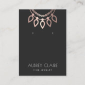 Roos Gouden Sieraden Logo Oorbel Display Kaart Visitekaartje (Voorkant)