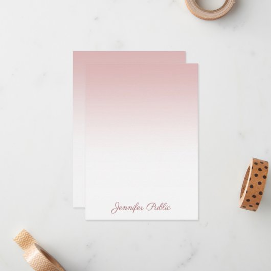 Roos Gouden Sjabloon Handschrift Script Naam Moder (Voorkant / Achterkant in situ)