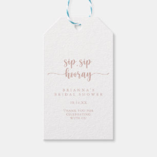 Roos gouden slok Hooray Vrijgezellenfeest Cadeaulabel