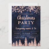 Roos gouden sneeuw voor kerstmis kaart (Voorkant)