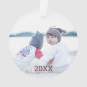 Roos gouden sneeuwvlok 2 zijdige kerstfoto ornament (voorkant)