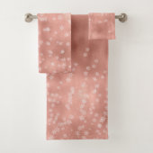 Roos gouden sneeuwvlok kerstbadhanddoeken bad handdoek (Insitu)