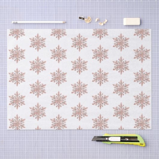 Roos Gouden Sneeuwvlok Kerstbomen Tissuepapier (Craft)