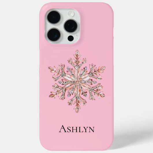 Roos Gouden Sneeuwvlok Kerstnaam Case-Mate iPhone Case (Achterkant)