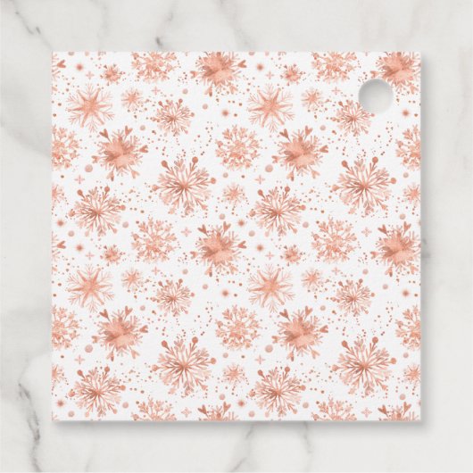 Roos Gouden Sneeuwvlokken Baby shower Bedankt Bedankjes Labels (Achterkant)