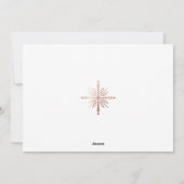 roos gouden sneeuwvlokken feestdagenkaart (Achterkant)