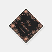 Roos Gouden Sneeuwvlokken Kerstfeest Servet (Hoek)