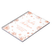 Roos Gouden Sneeuwvlokken op Witte Geboortestatist Notitieboek (Linkerzijde)