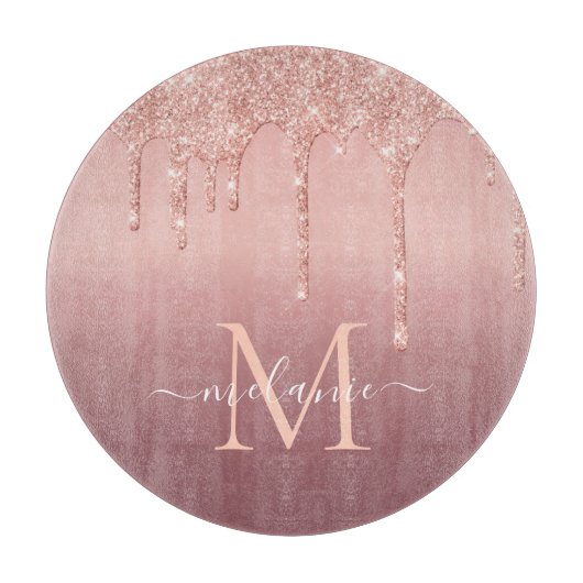 Roos Gouden Snijplank Custom Letter Jouw naam (Voorkant)