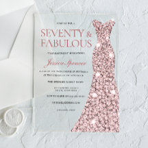 Roos Gouden Sparkle Dress 70ste Verjaardag