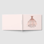 Roos Gouden Sparkle Dress Quinceanera Gastboek Gastenboek (Volledig)